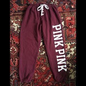 PINK by VS lace up sweatpants, Sz S, Christmas!